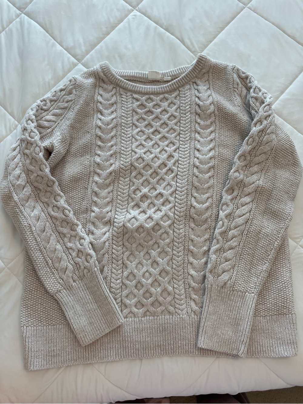 GAP Cream Cable-Knit Crewneck Sweater
